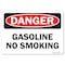 Signmission OSHA Danger Sign, Gasoline No Smoking, 10in X 7in Rigid Plastic, 7" W, 10" L, Landscape OS-DS-P-710-L-19379 - alternate 1